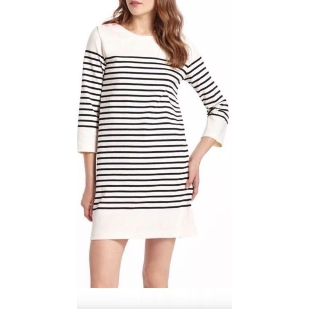 Anthropologie Allihop 3/4 Sleeve Stripe Knit Dress Size Small Coastal Sailor - Picture 3 of 11